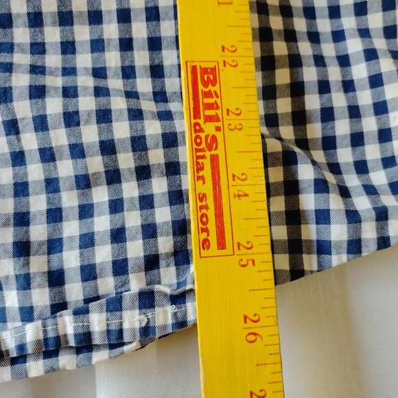 Chor Clothing Co. Blue White Gingham Check Button Down Front Long Sleeve Shirt - Picture 8 of 8